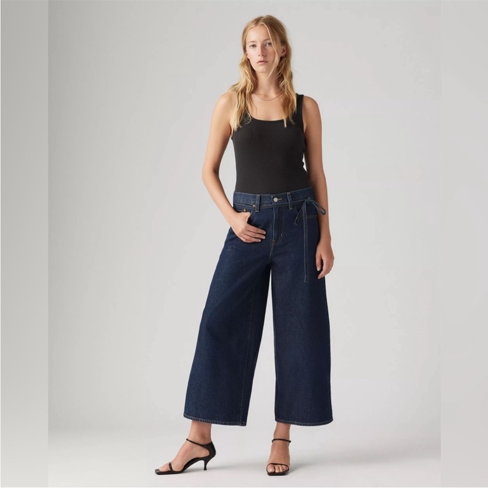 Levi’s 24 Jeans XL Culotte in Shaded View - Dark Wash No Stretch wide leg NWT